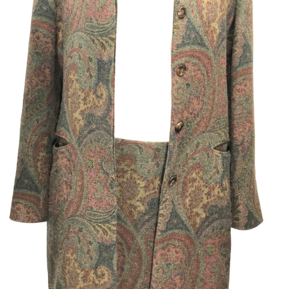 Ralph Lauren Collection Black Label Size 12 Paisley Jacket & Skirt Set Lambswool - Picture 8 of 12